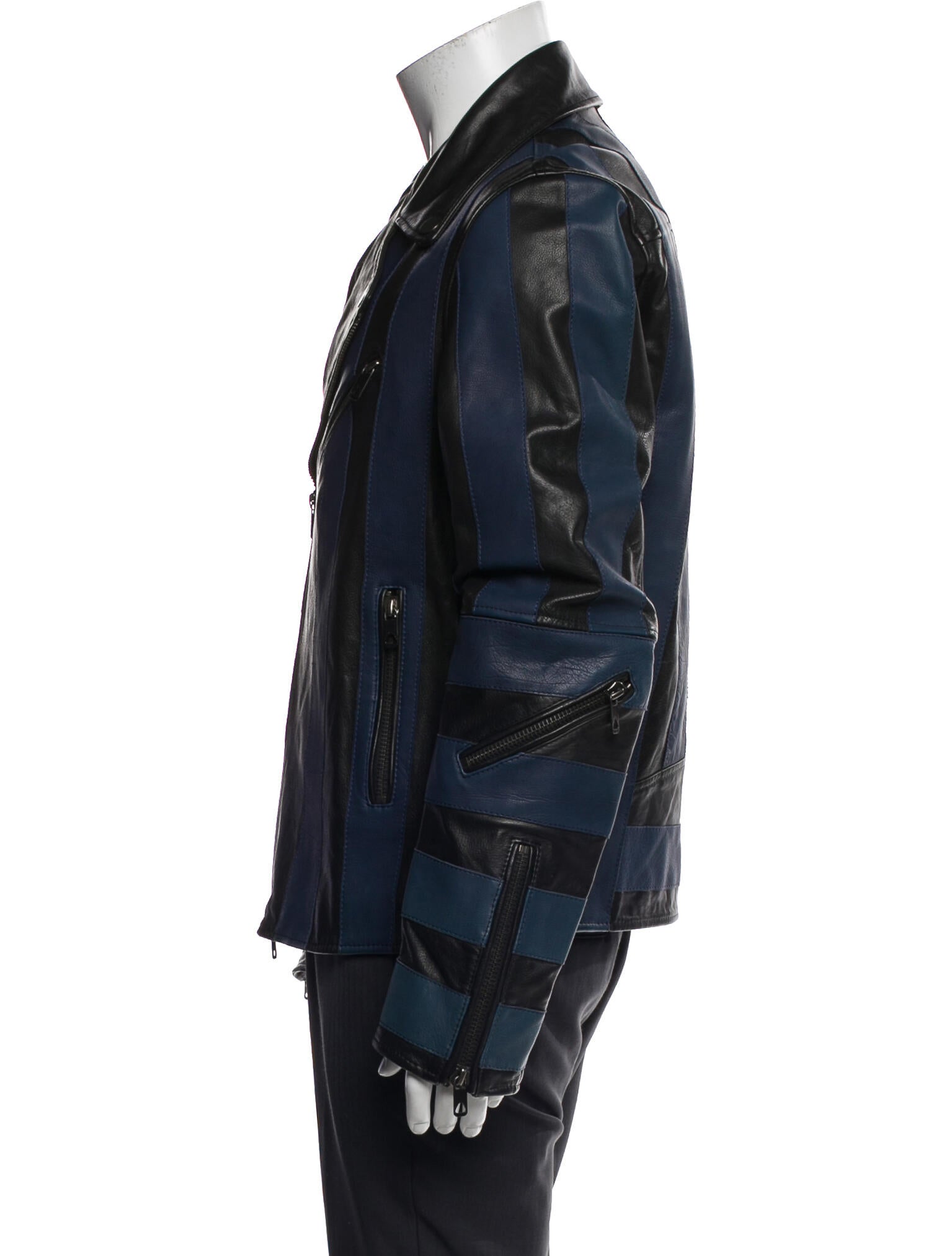 Diesel Black Gold Leather Moto Jacket