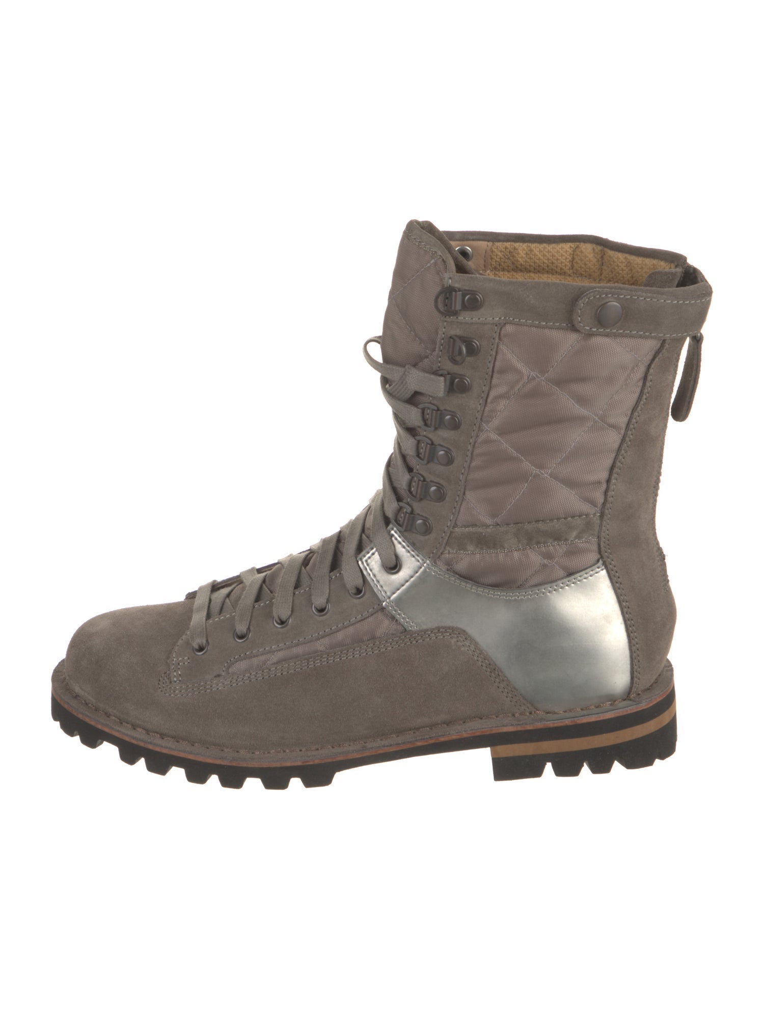 Diesel Black Gold Suede Lace-Up Boots