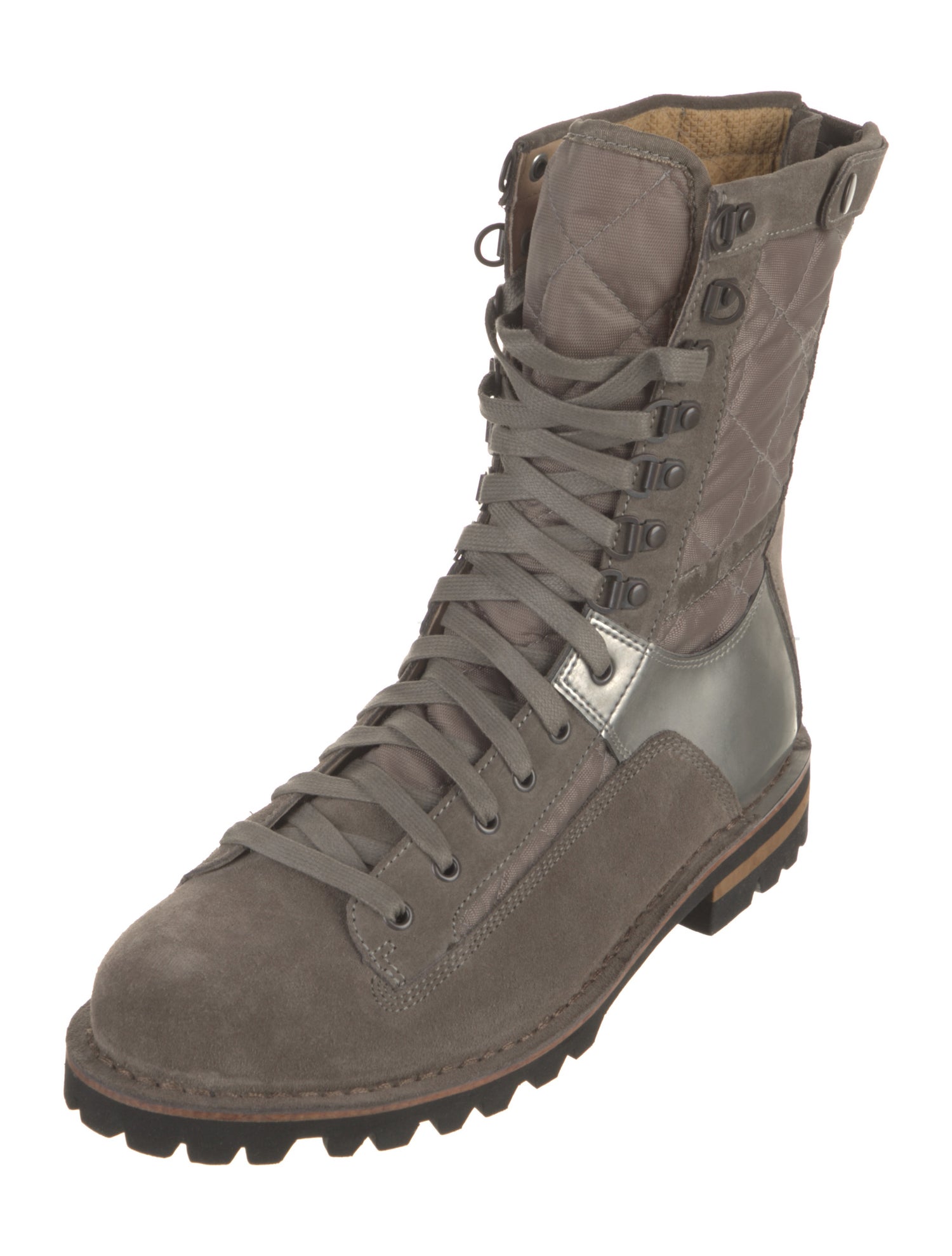 Diesel Black Gold Suede Lace-Up Boots