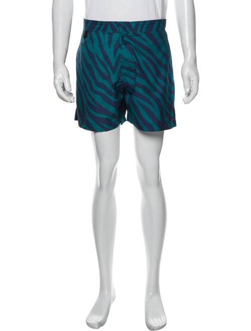 Double Rainbouu Printed Swim Trunks Green