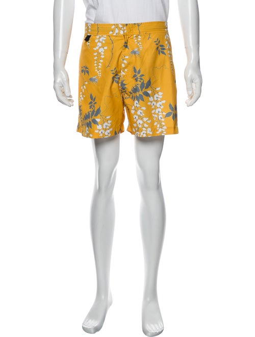 Double Rainbouu Printed Swim Trunks Yellow