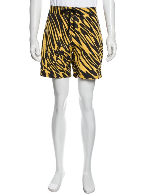 Double Rainbouu Printed Swim Trunks Yellow