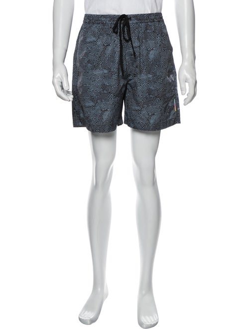 Double Rainbouu Printed Swim Trunks Blue