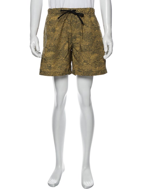 Double Rainbouu Printed Swim Trunks Yellow