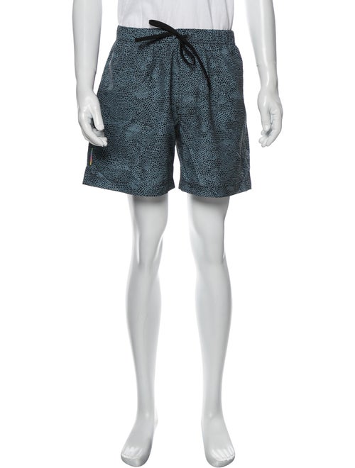 Double Rainbouu Printed Swim Trunks Blue