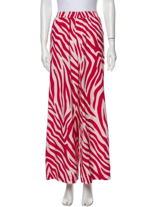 Double Rainbouu Animal Print Wide Leg Pants Red