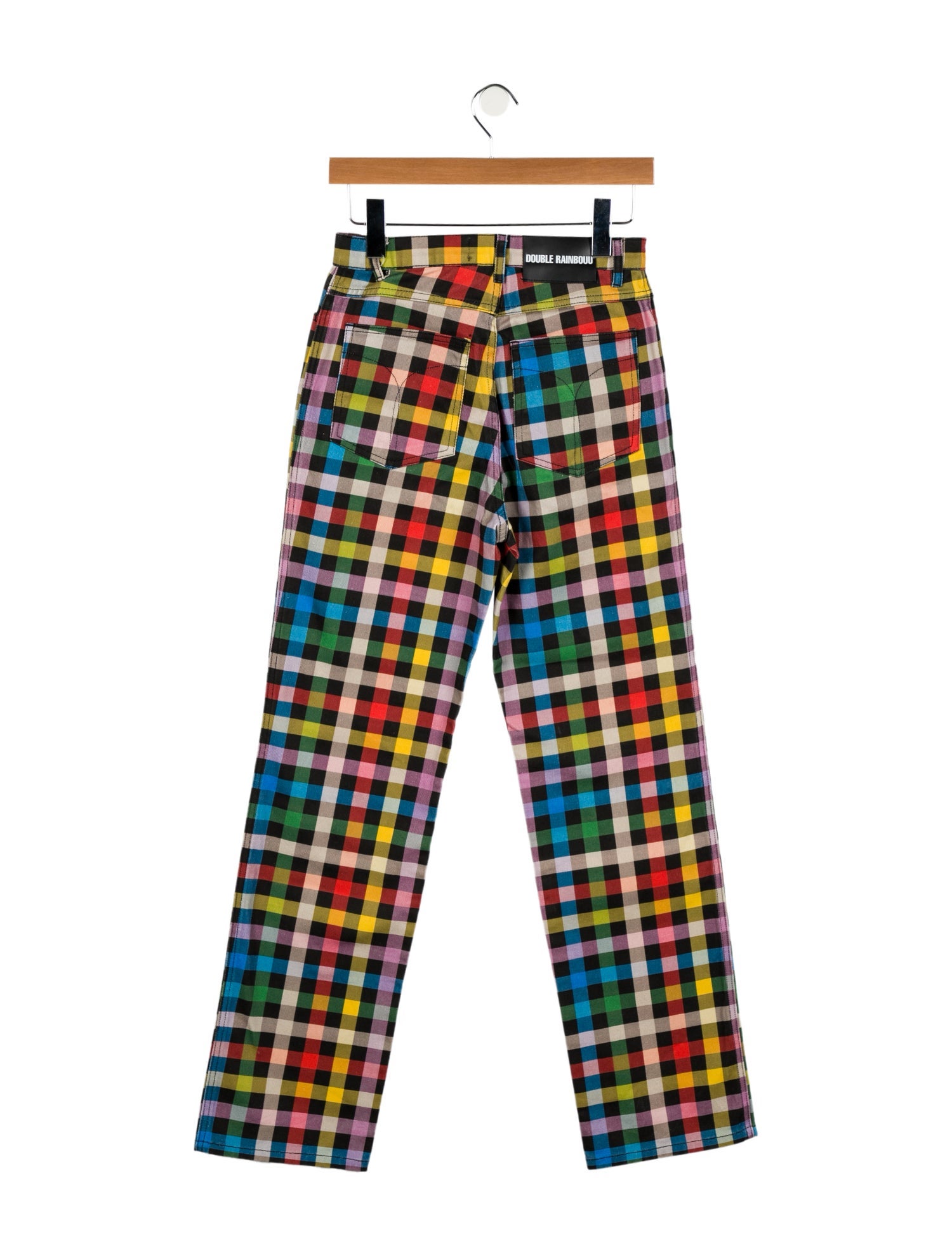 Double Rainbouu Plaid Print Pants