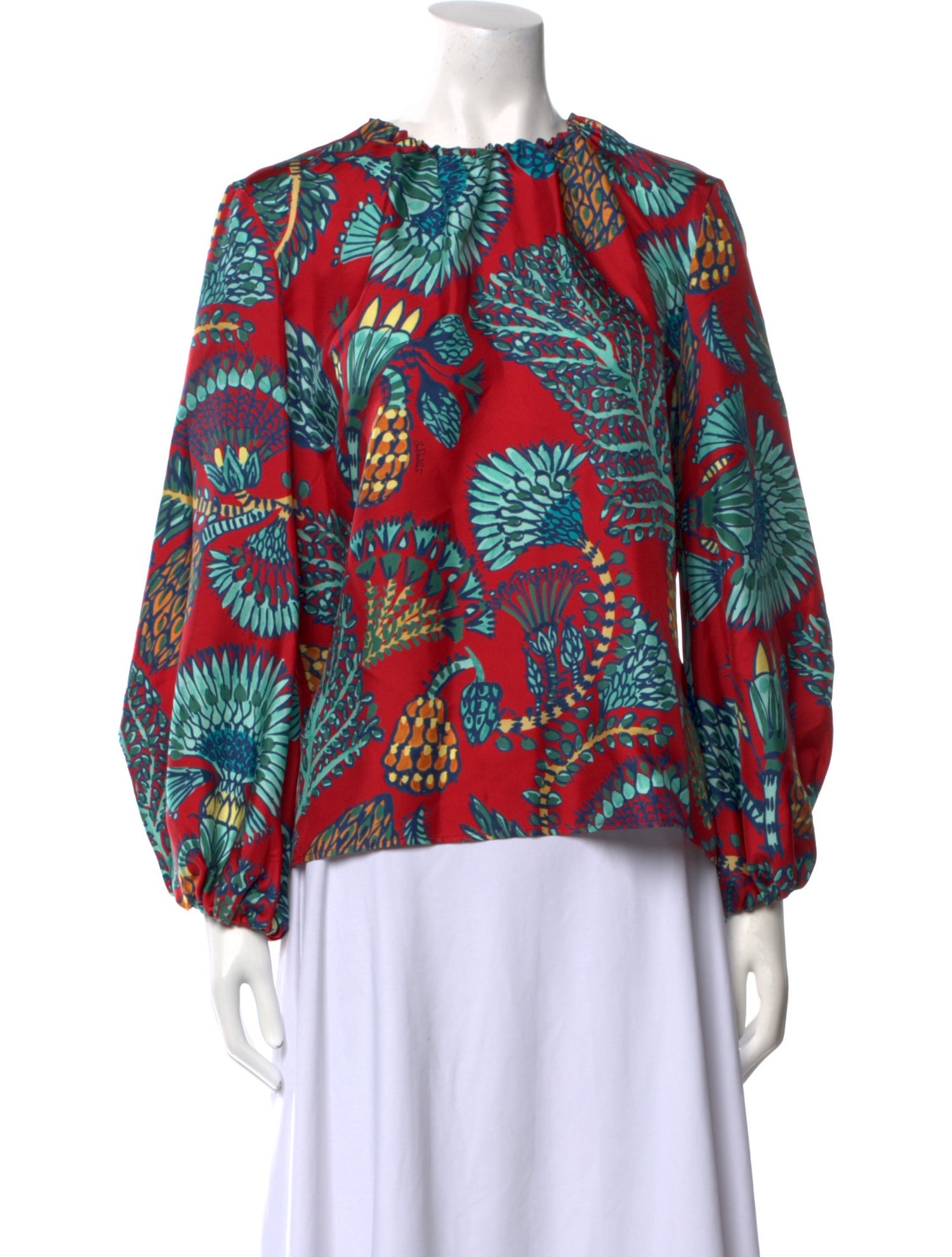 Double Rainbouu Silk Printed Blouse