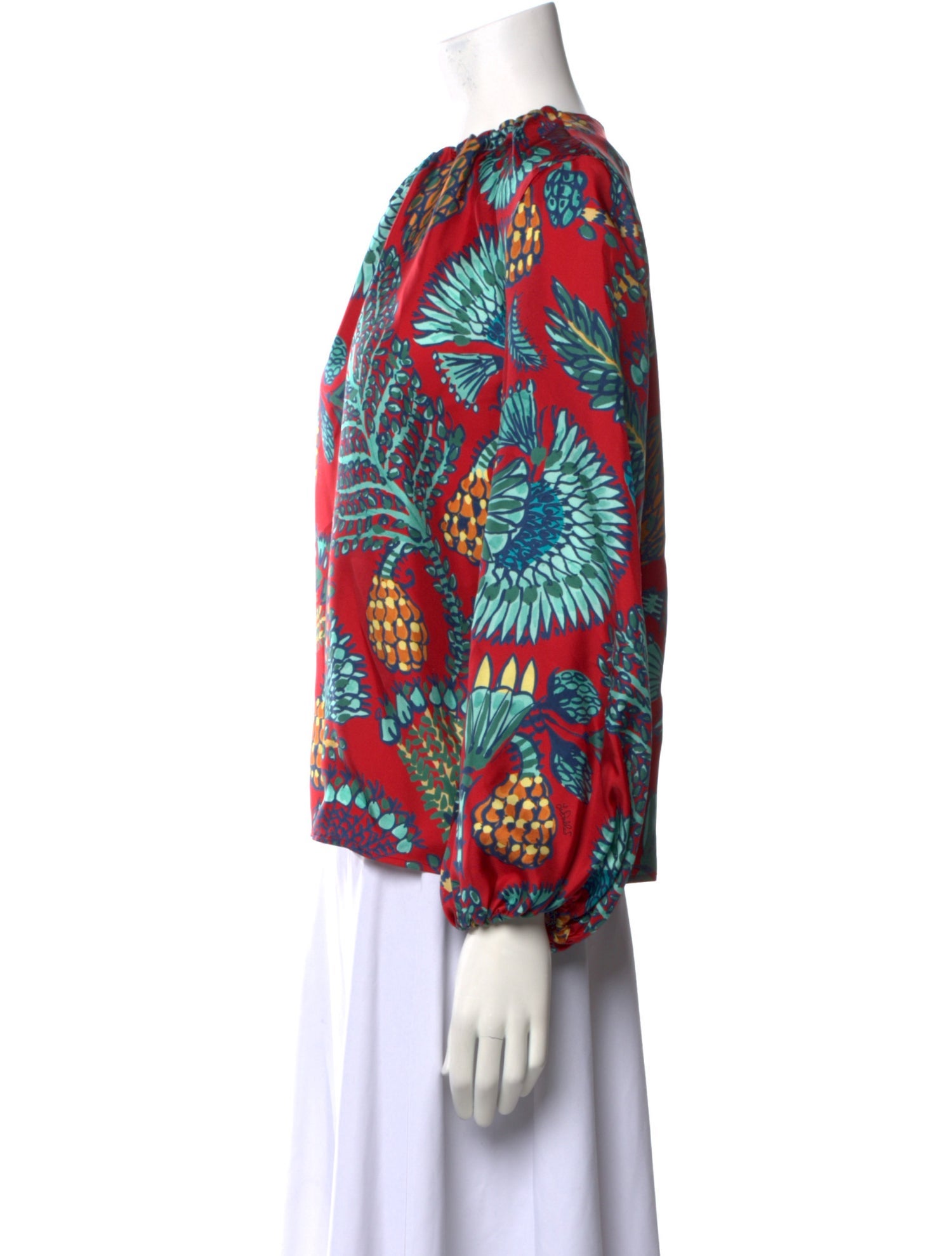 Double Rainbouu Silk Printed Blouse