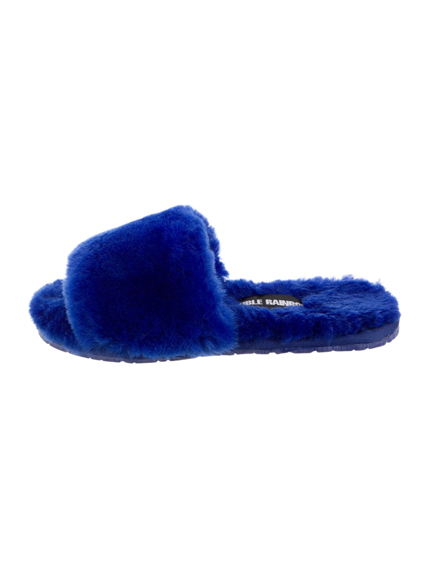 Double Rainbouu Shearling Slides