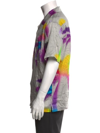 Double Rainbouu Tie-Dye Print Short Sleeve Shirt