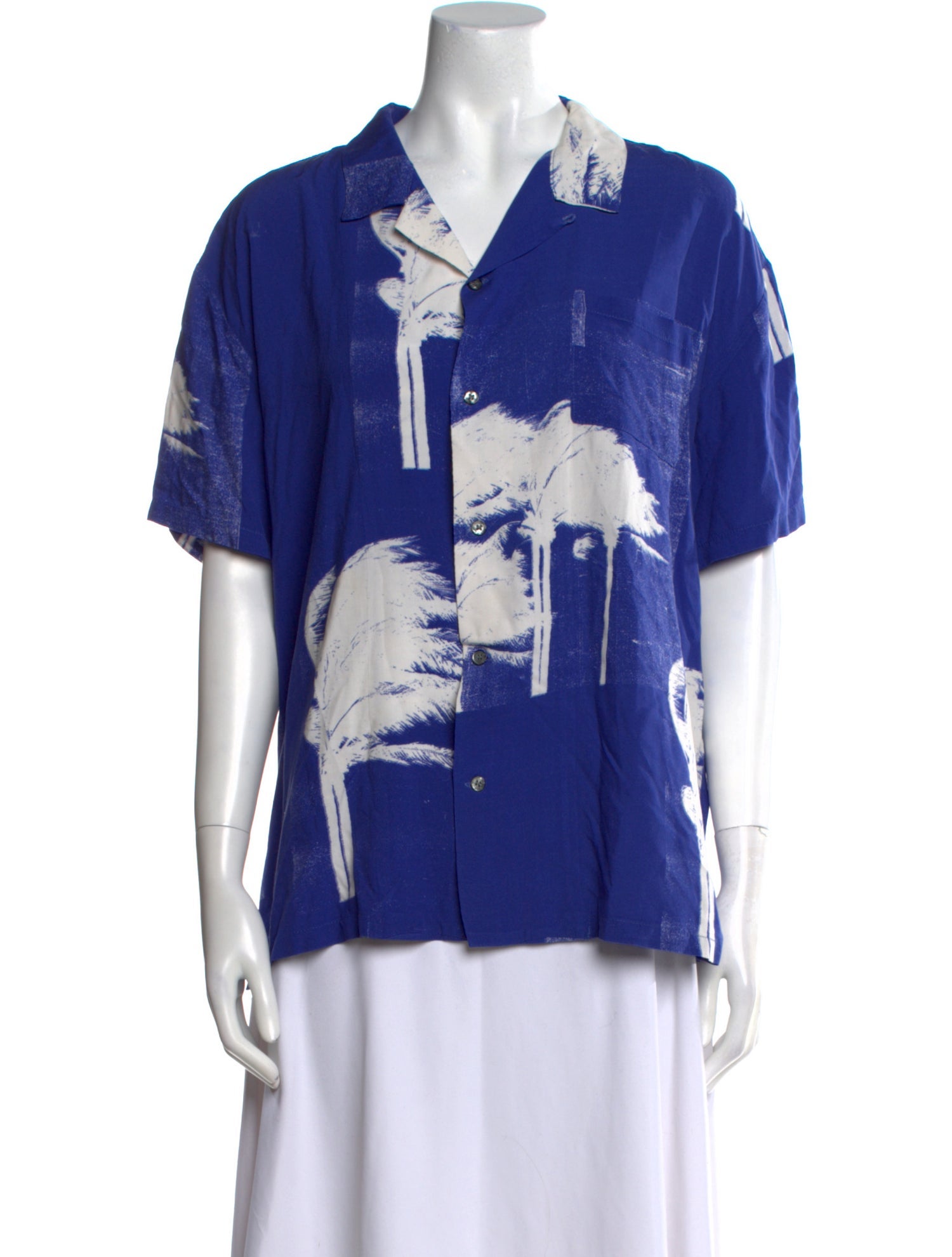 Double Rainbouu Printed V-Neck Button-Up Top