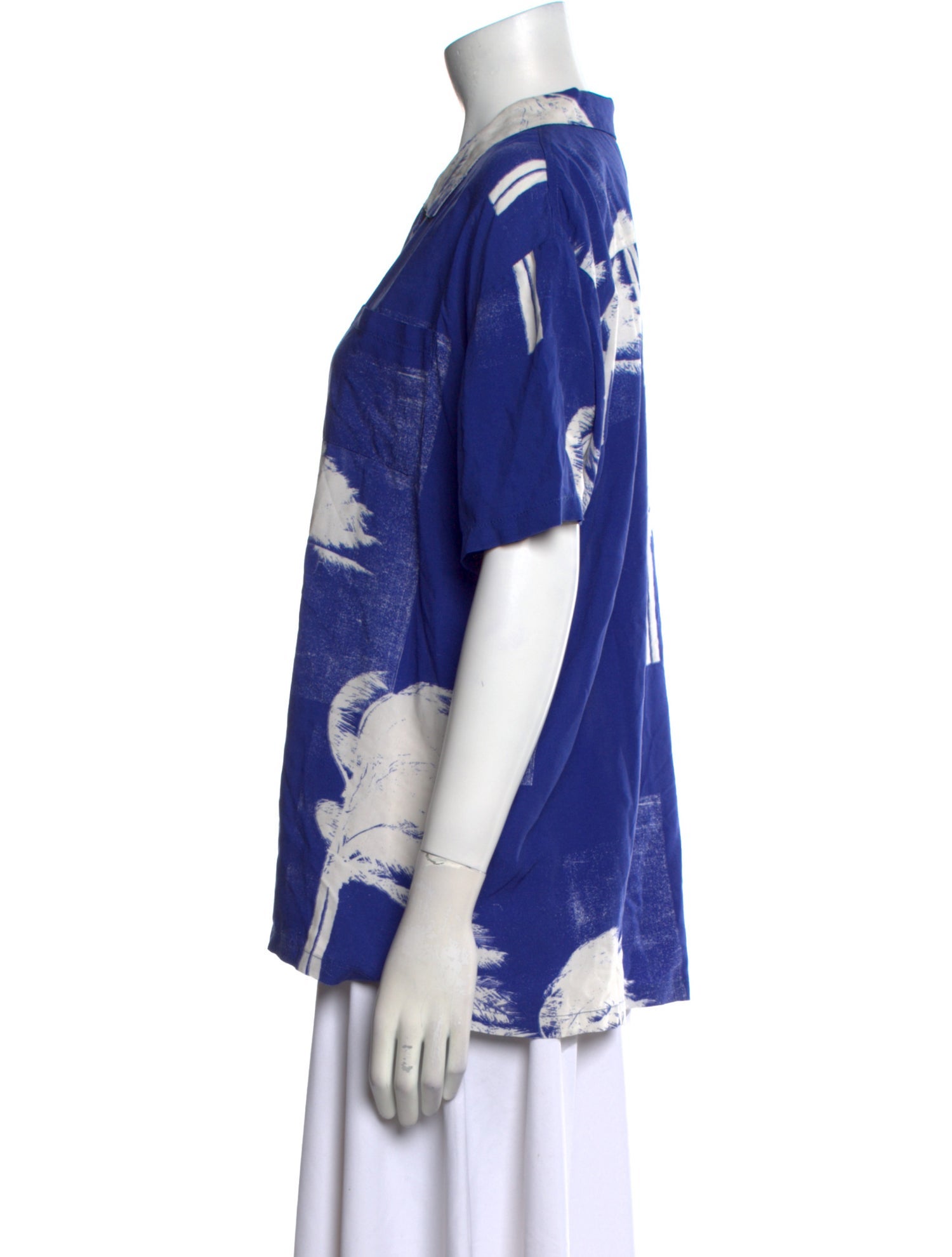 Double Rainbouu Printed V-Neck Button-Up Top