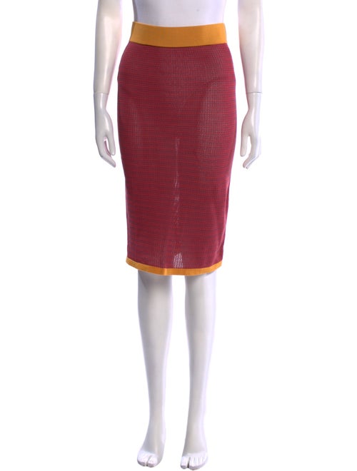 Double Rainbouu Colorblock Pattern Knee-Length Skirt