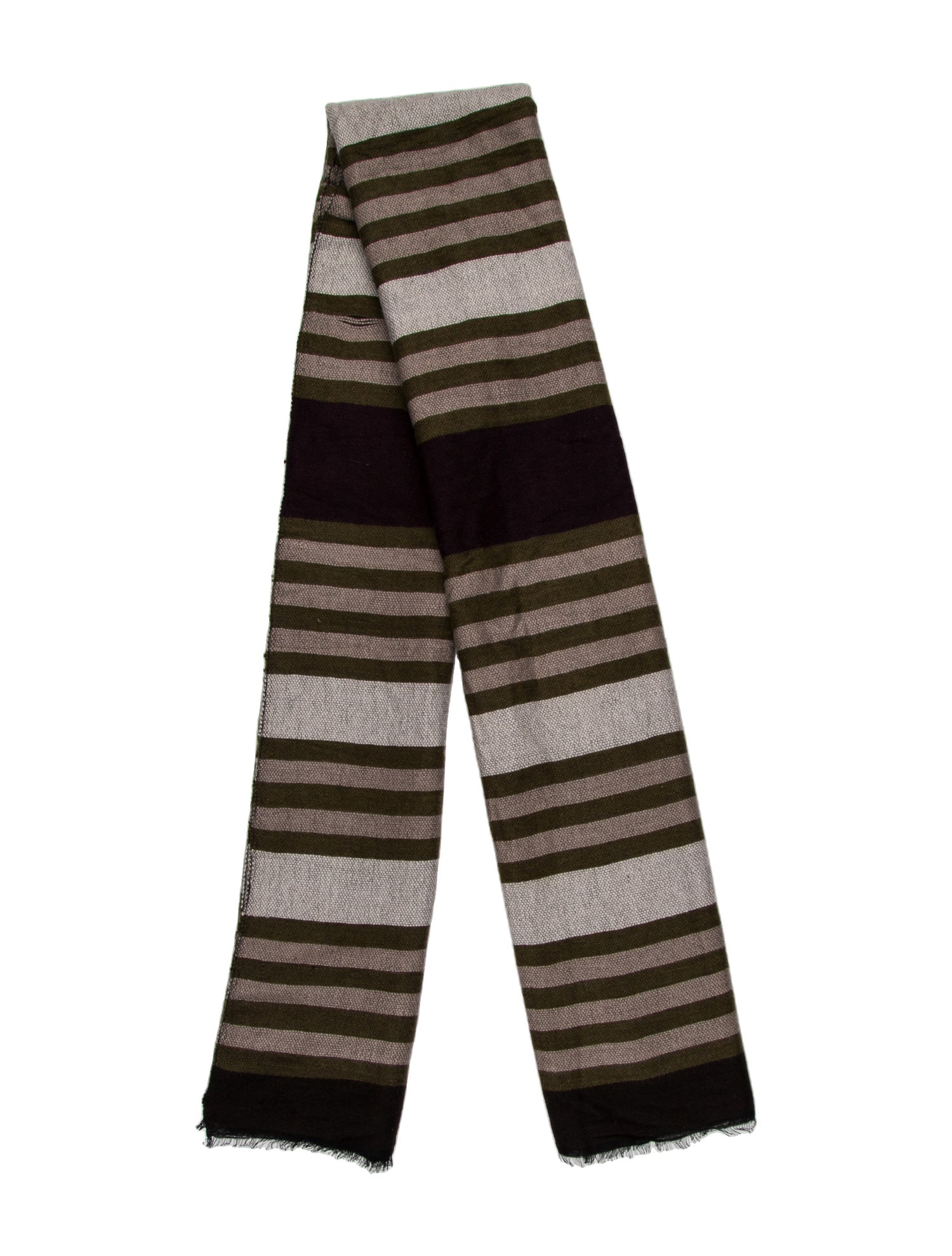Denis Colomb Wool Striped Scarf