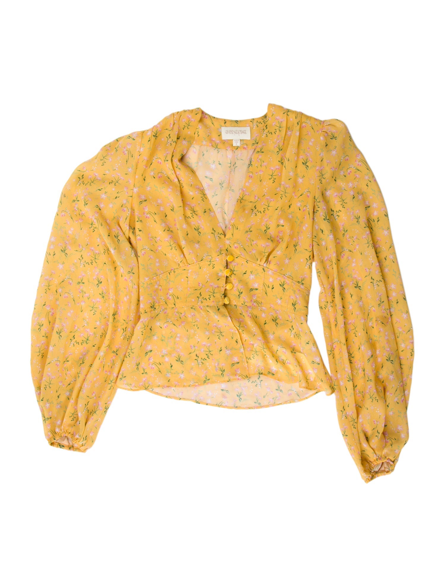 Divine Heritage V-Neck Long Sleeve Crop Top