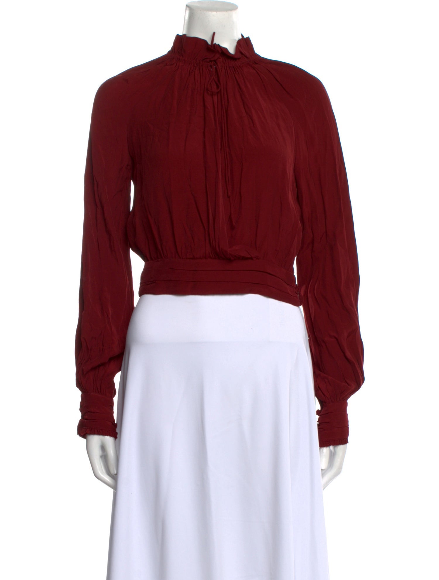 Divine Heritage Mock Neck Long Sleeve Crop Top