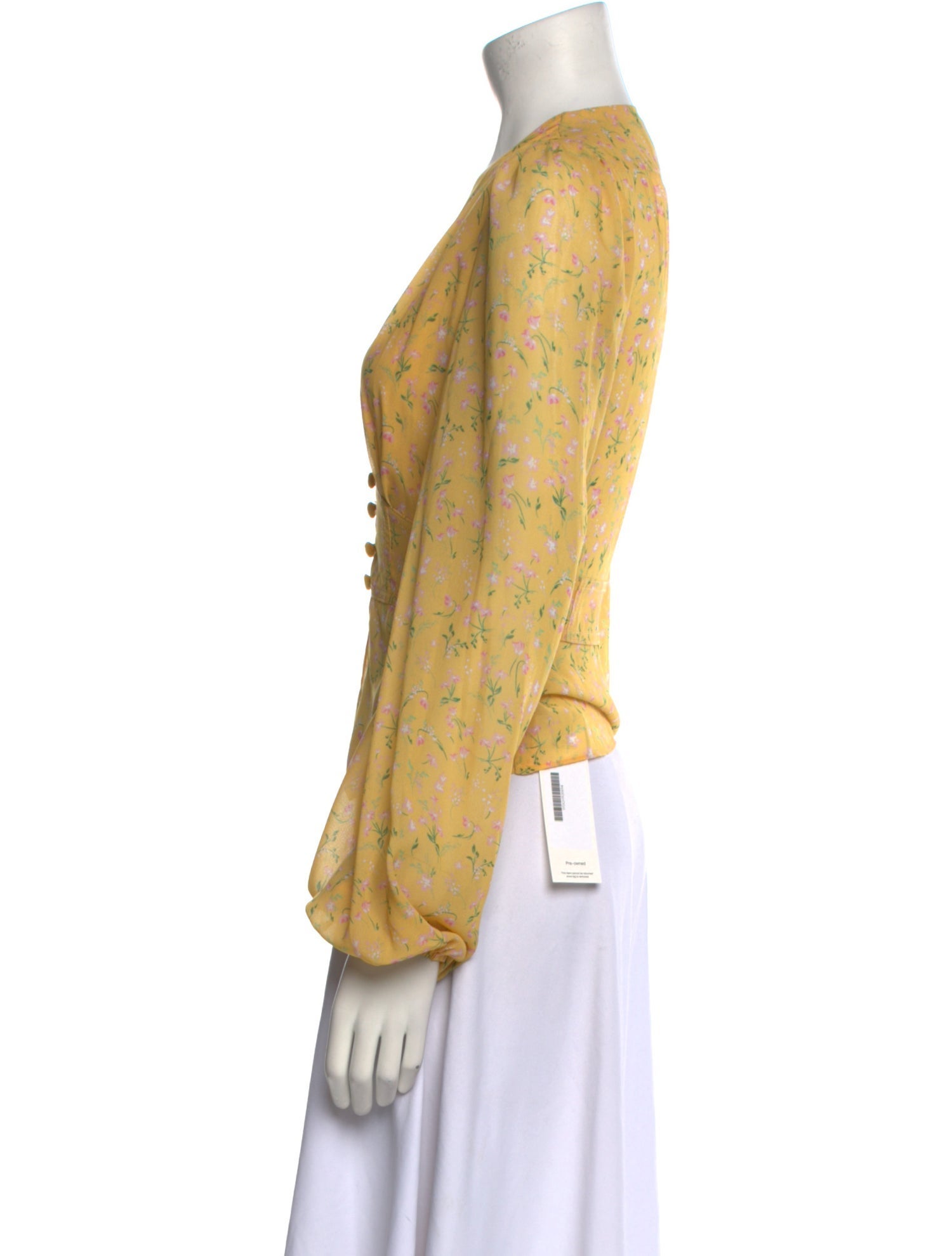 Divine Heritage Floral Print V-Neck Blouse