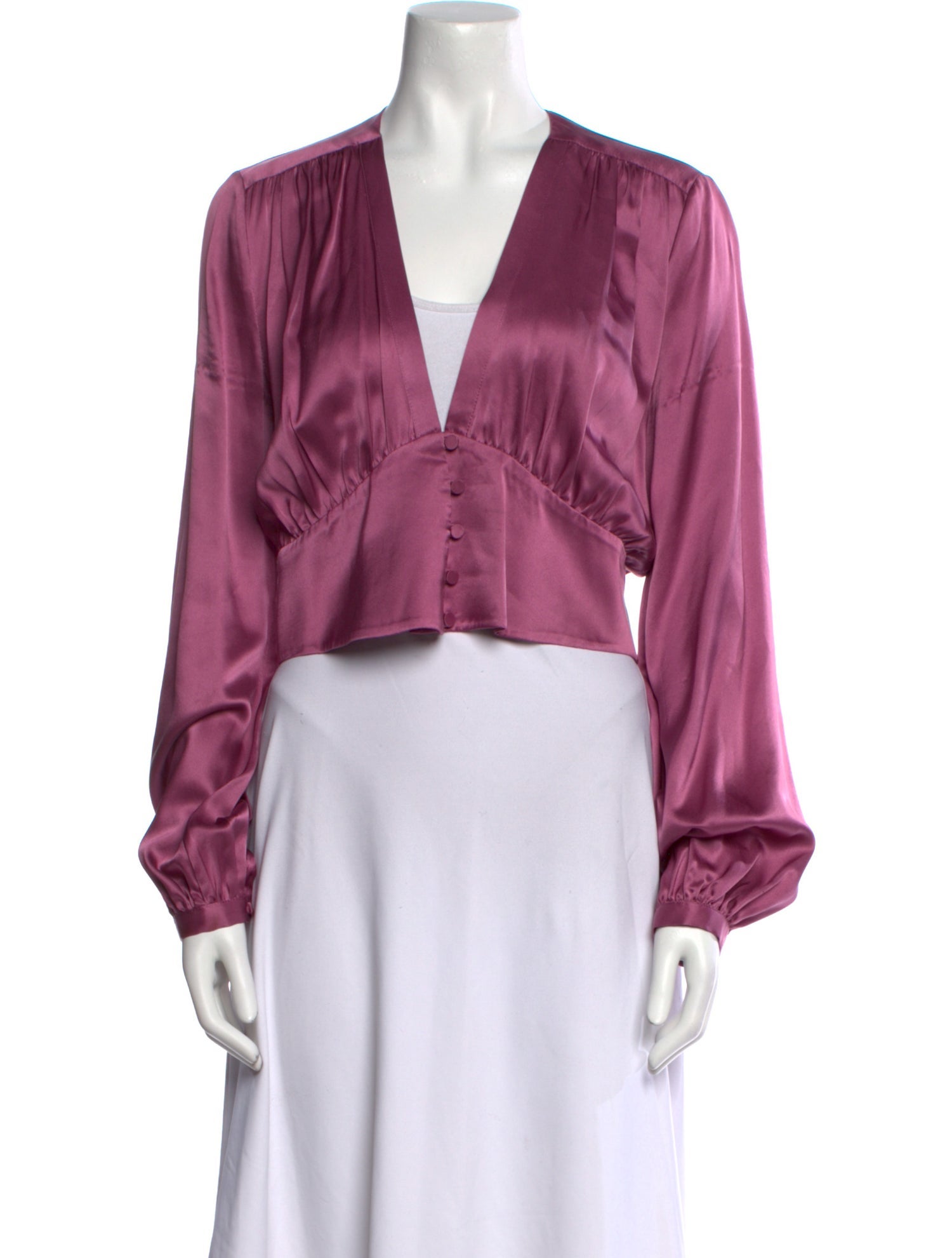 Divine Heritage Silk V-Neck Crop Top