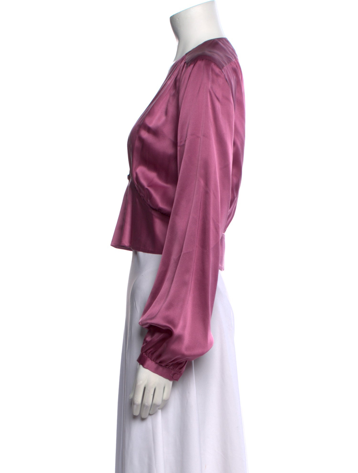 Divine Heritage Silk V-Neck Crop Top