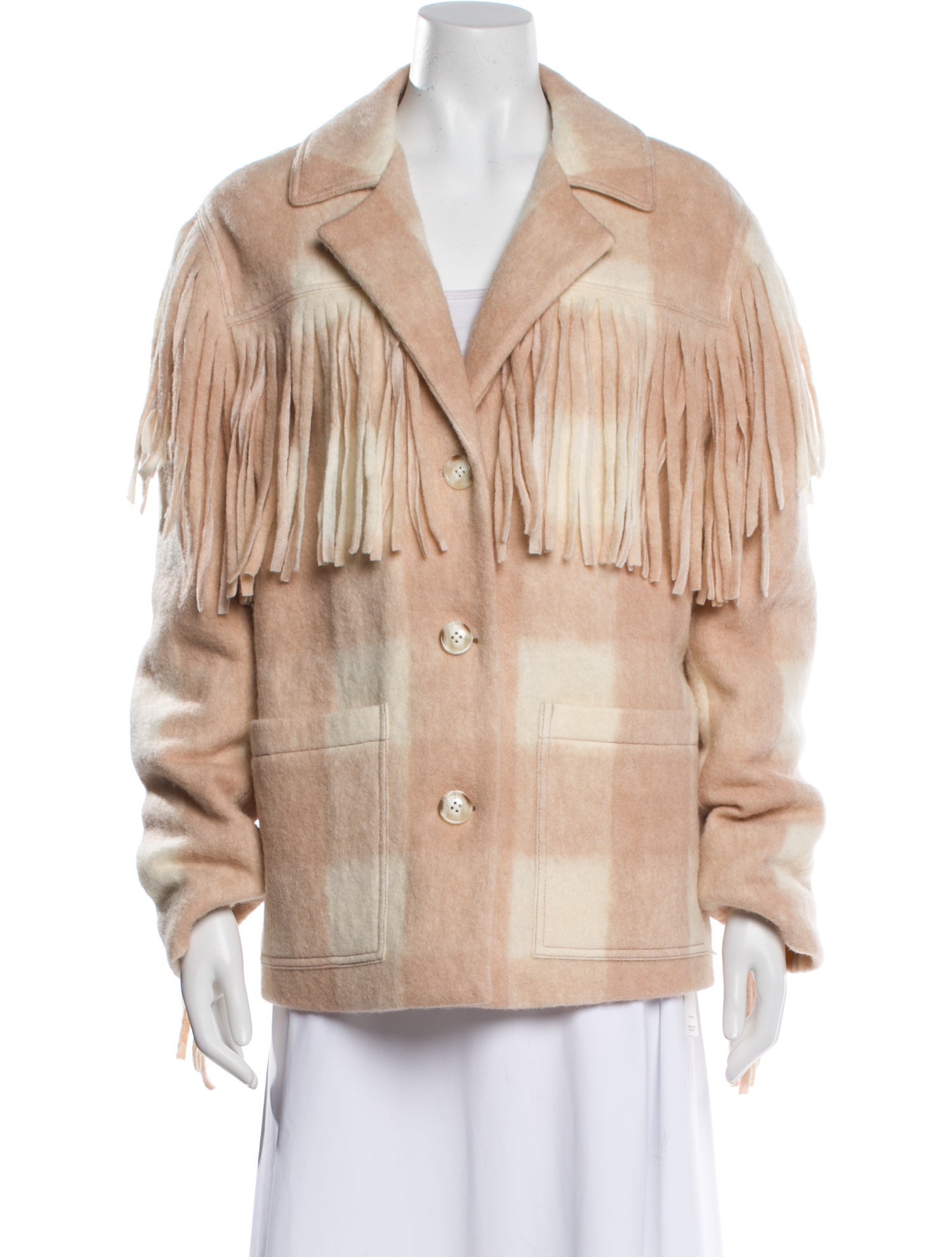 Divine Heritage Virgin Wool Plaid Print Coat w/ Tags