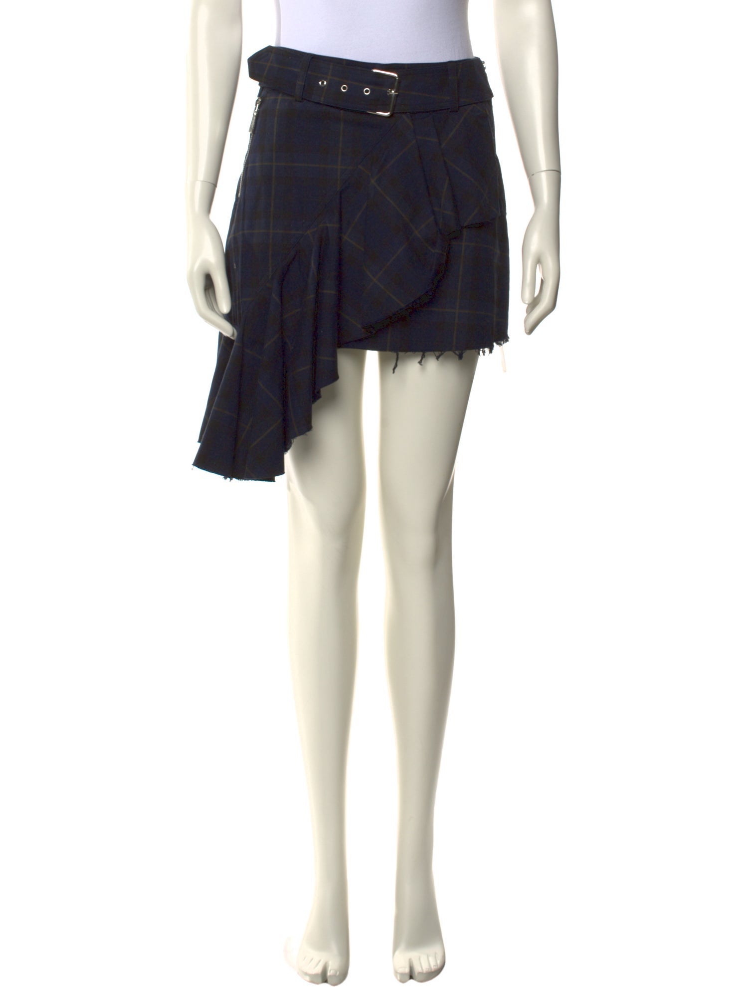 Divine Heritage Raw-Edge Trim Knee-Length Skirt