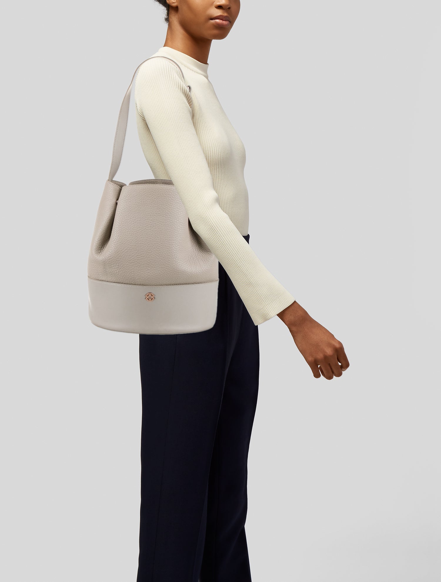 Dagne Dover Leather Bucket Bag