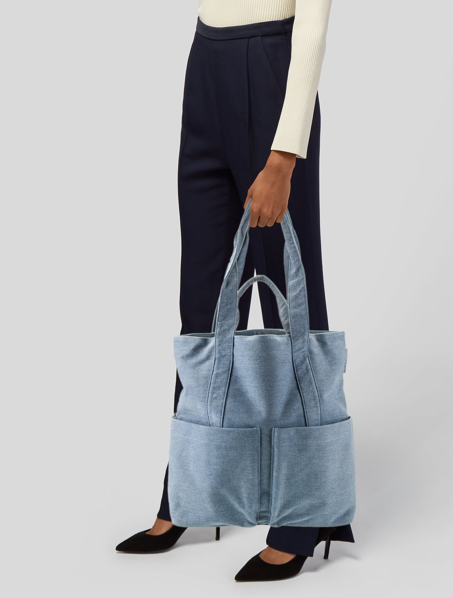 Dagne Dover Denim Bucket Bag