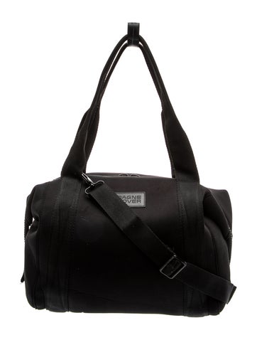 Pre-owned Dagne Dover Neoprene Messenger Bag In Black