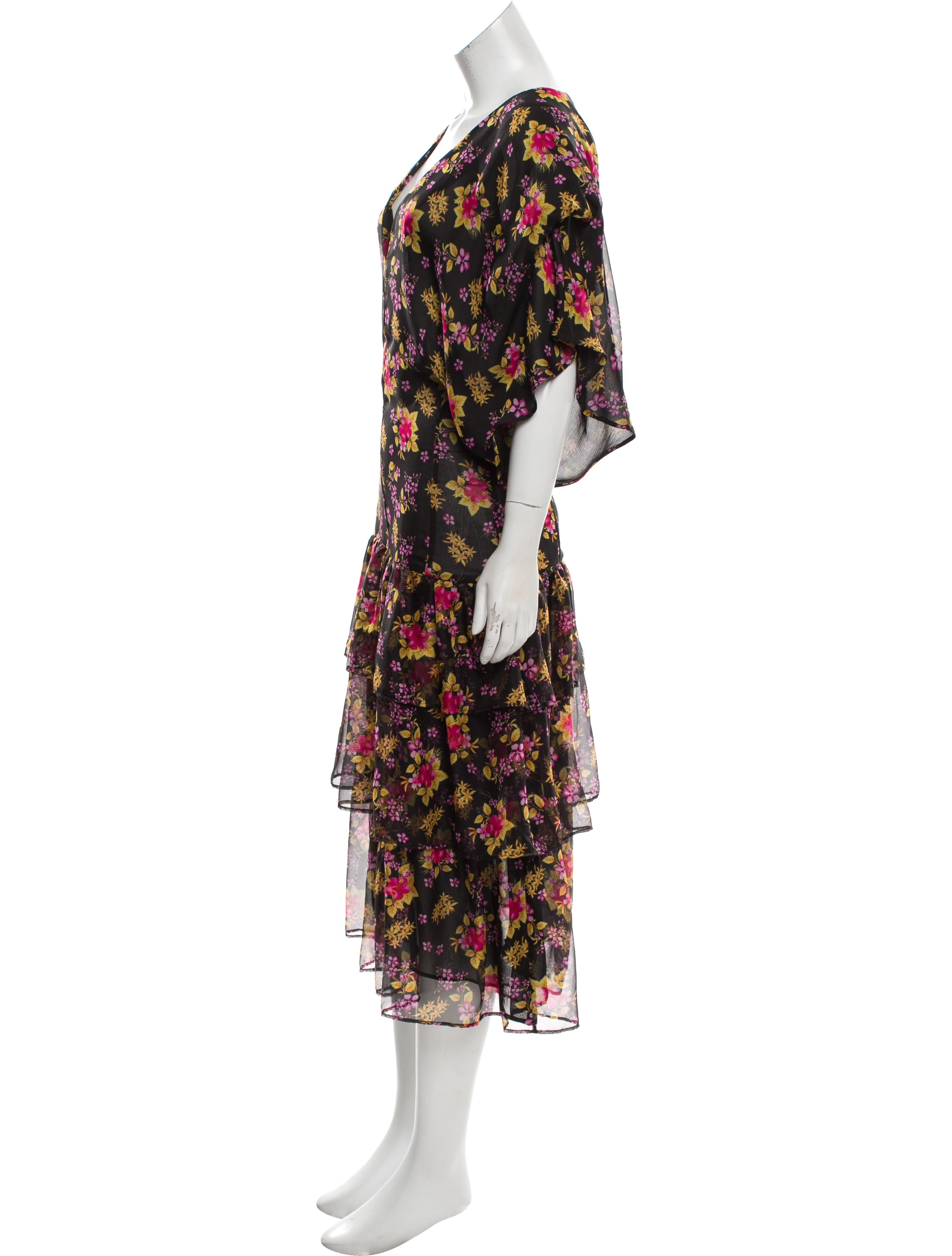 Dodo Bar Or Floral Print Midi Length Dress w/ Tags