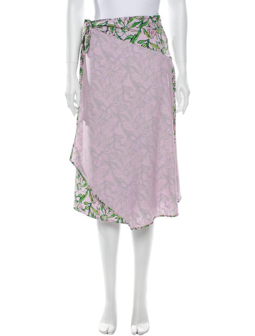 Dodo Bar Or Floral Print Midi Length Skirt Purple