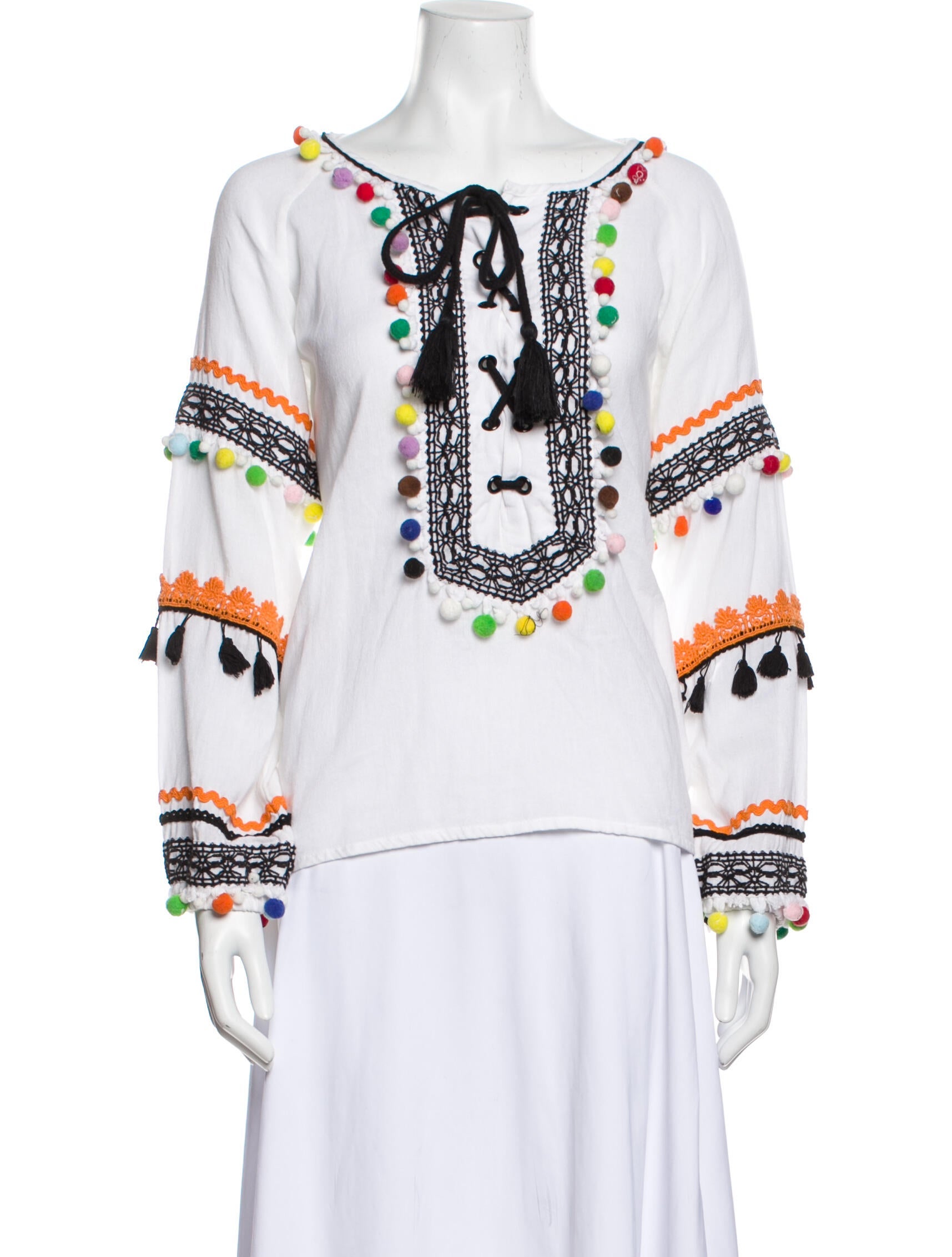 Dodo Bar Or Printed V-Neck Blouse