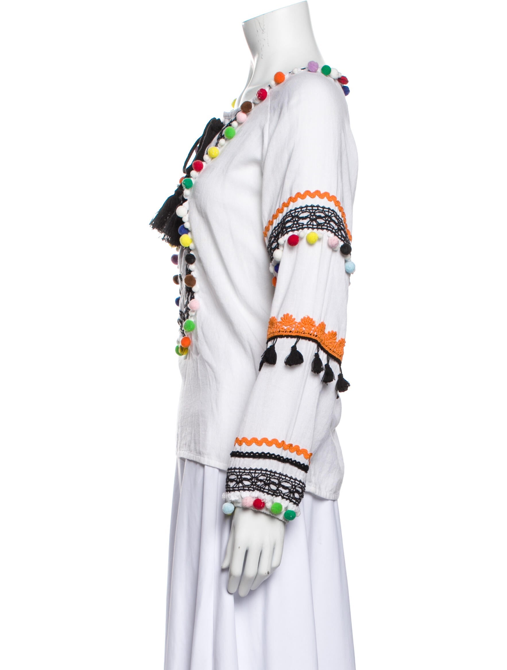 Dodo Bar Or Printed V-Neck Blouse