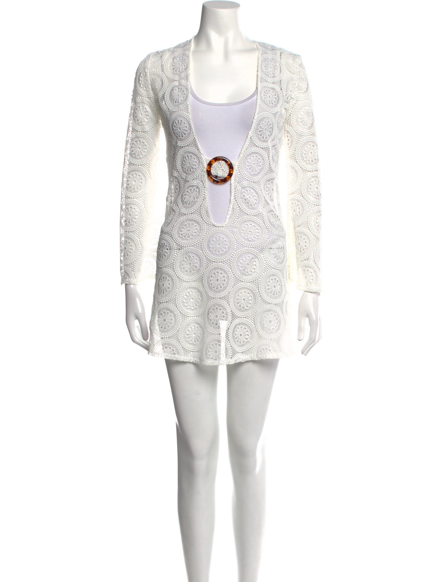 white christmas dresses Enrico Long Crochet Dress - Dress - Dodo Bar Or - Vêtements femme main image 1