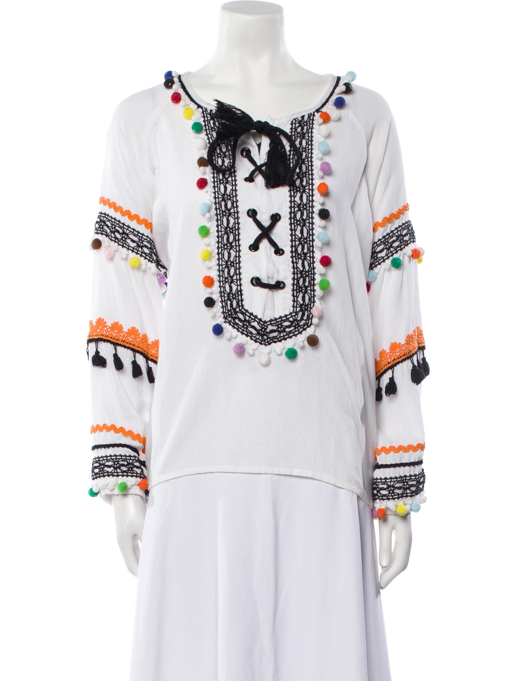 Dodo Bar Or Tie Neck Long Sleeve Tunic