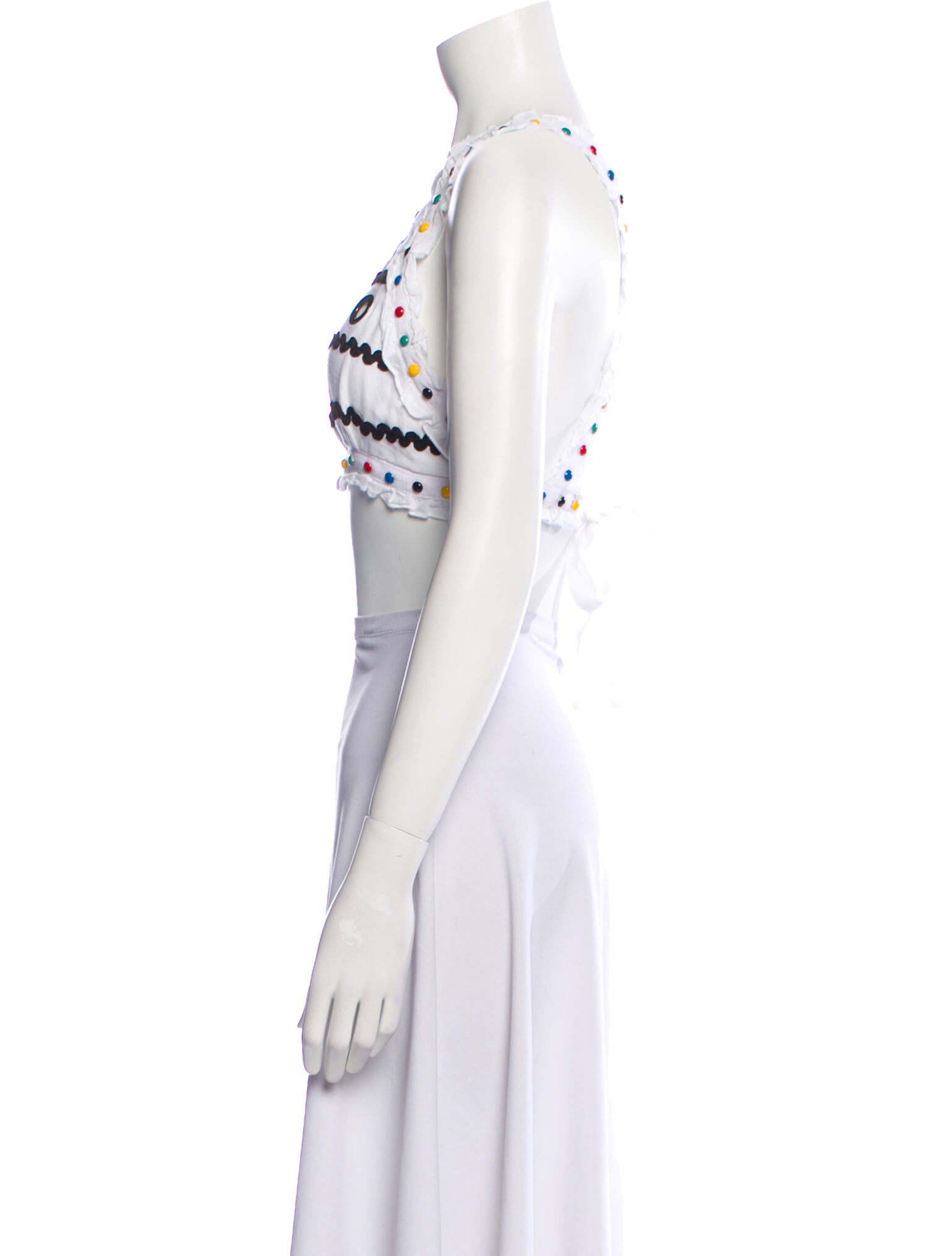 Dodo Bar Or Printed Square Neckline Crop Top