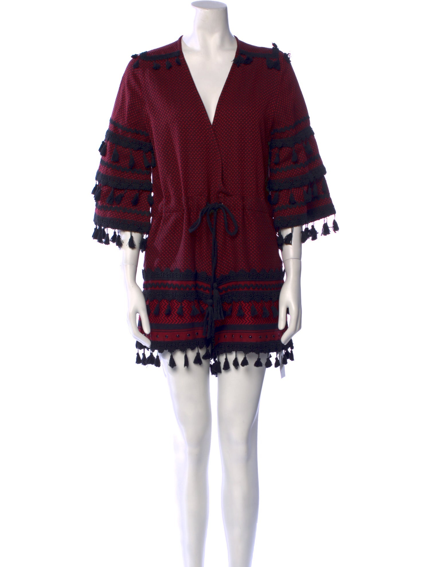 Dodo Bar Or Printed Plunge Neckline Romper