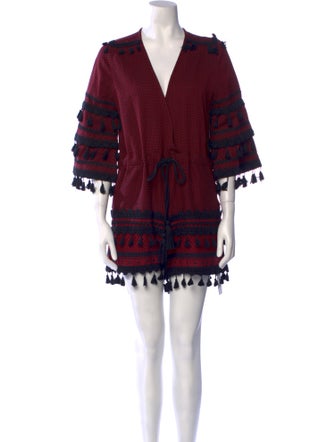 Dodo Bar Or Printed Plunge Neckline Romper