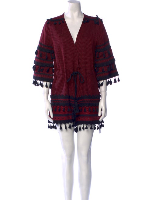 Dodo Bar Or Printed Plunge Neckline Romper