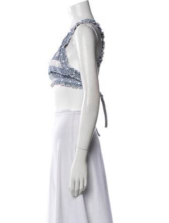 Dodo Bar Or Printed Square Neckline Crop Top