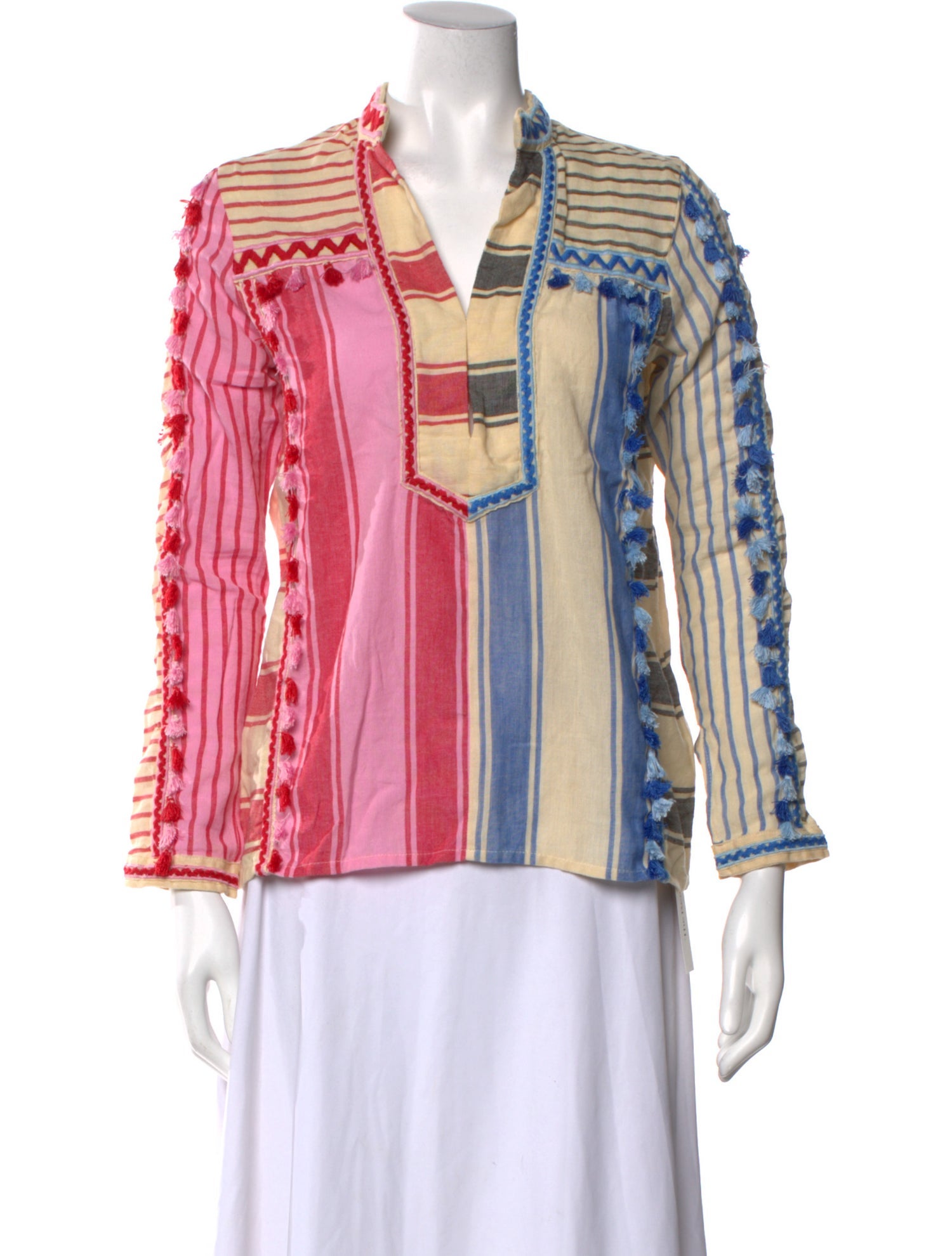 Dodo Bar Or Striped V-Neck Blouse