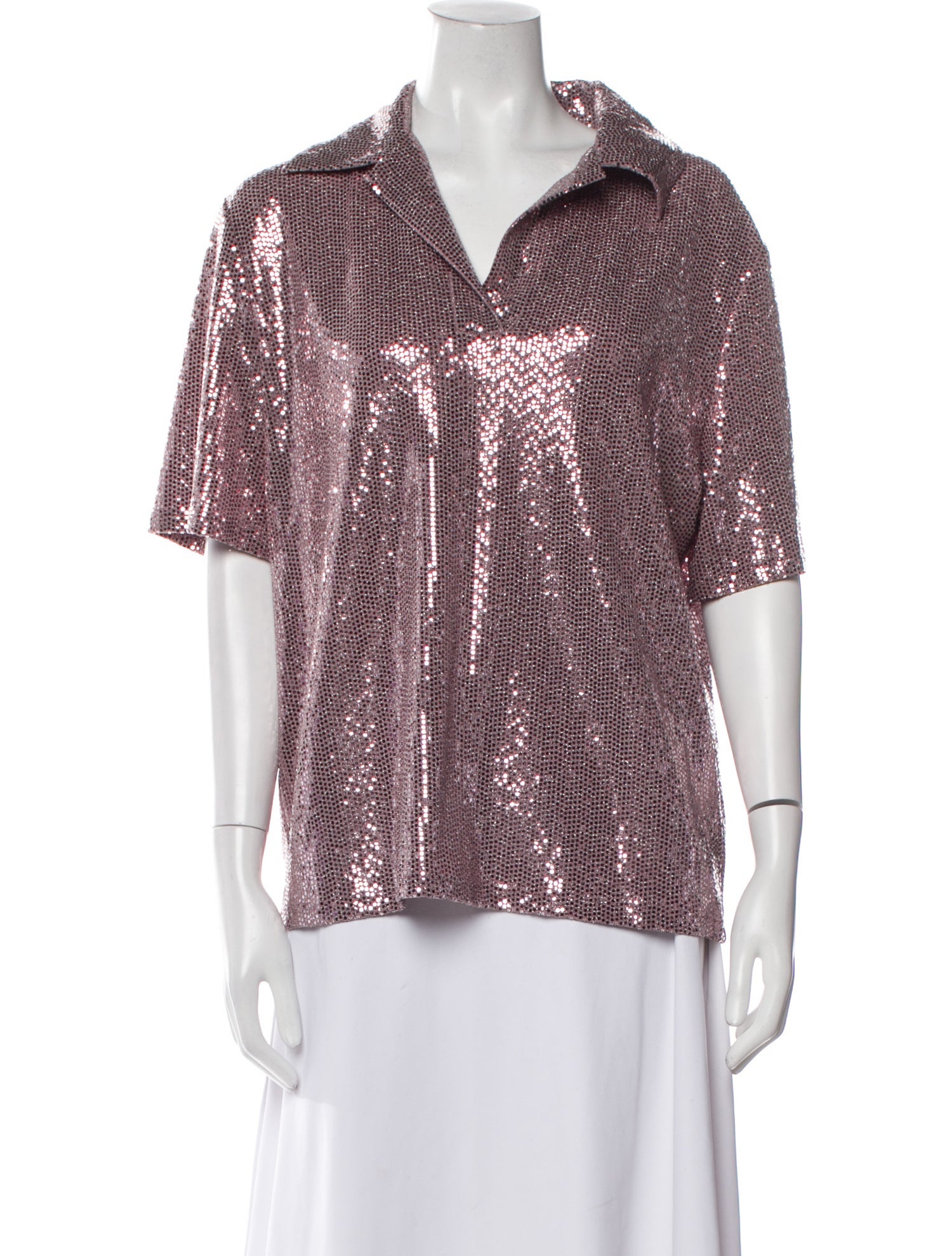 Dodo Bar Or Nylon Cowl Neck Button-Up Top