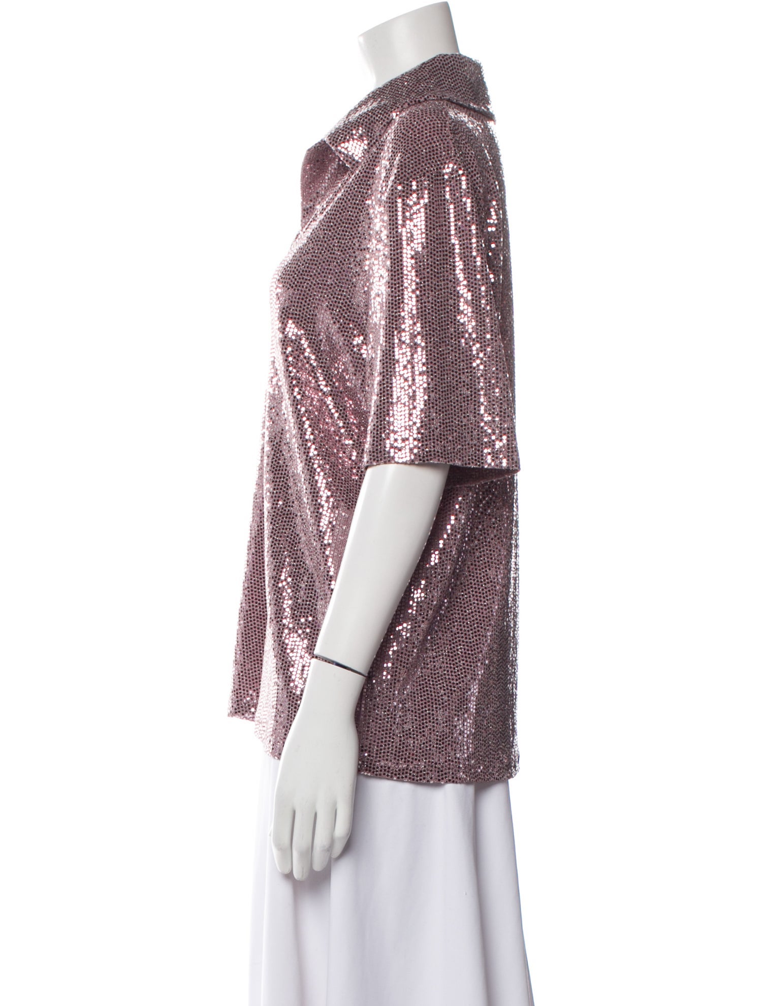 Dodo Bar Or Nylon Cowl Neck Button-Up Top