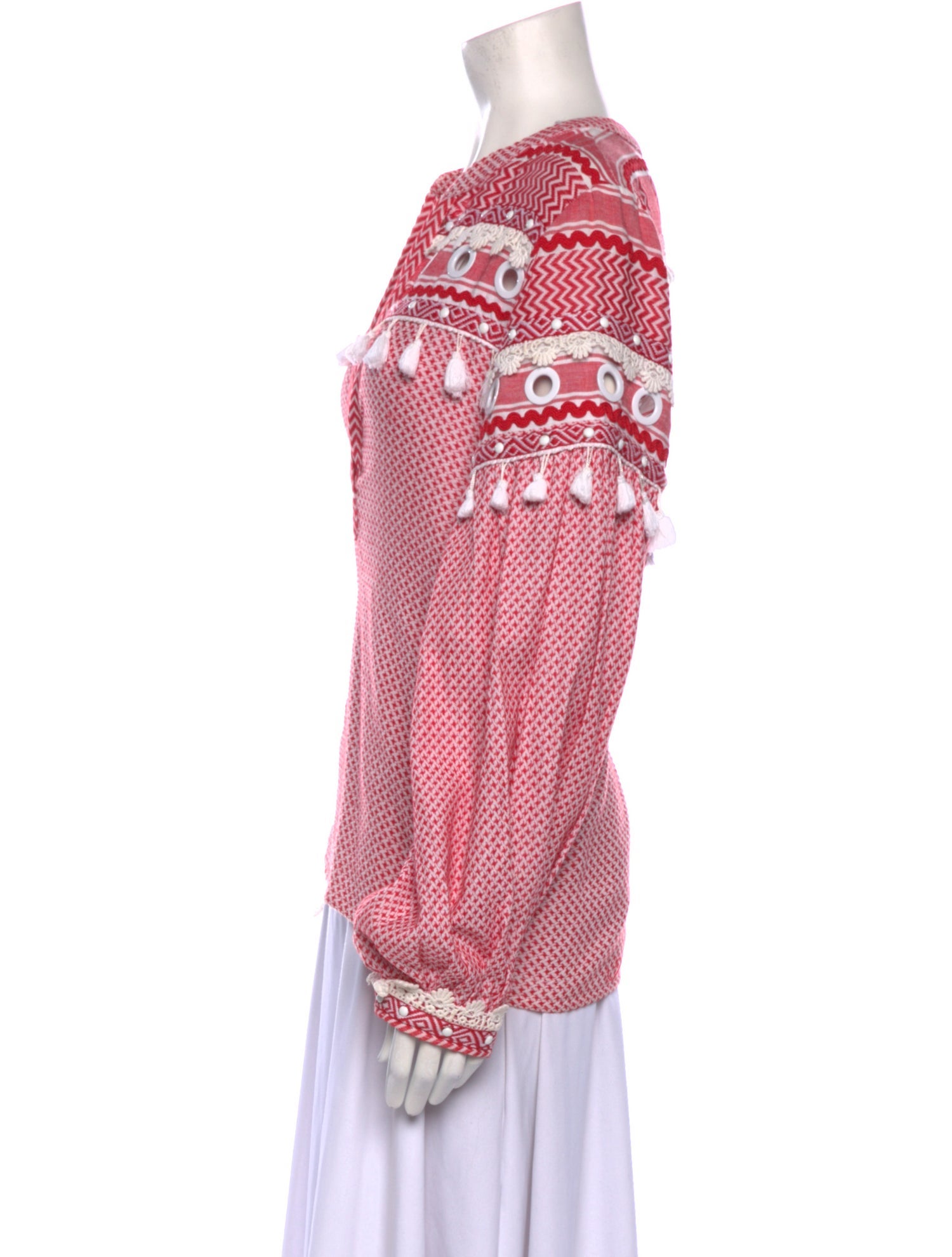 Dodo Bar Or Printed V-Neck Blouse