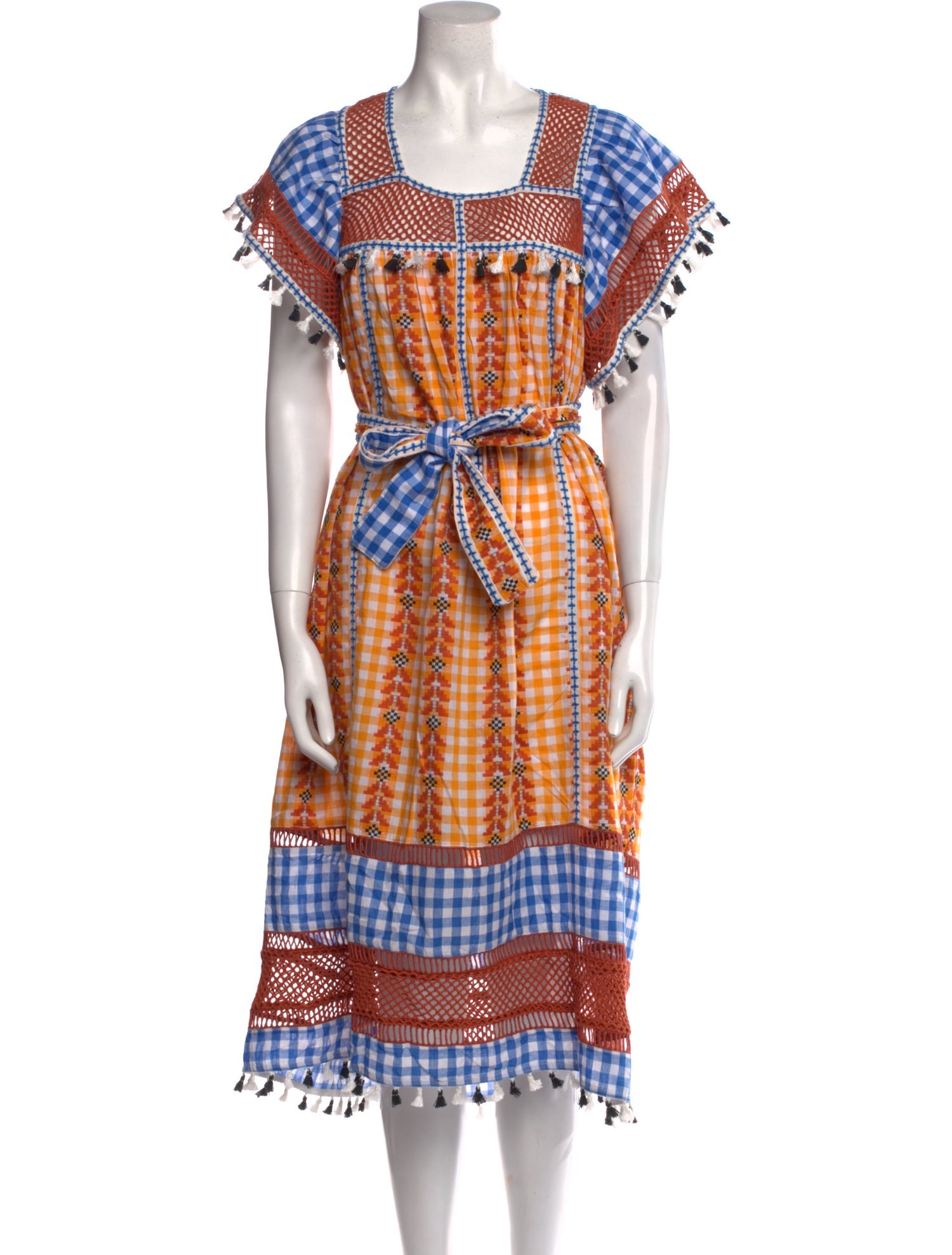 Dodo Bar Or Plaid Print Midi Length Dress w/ Tags