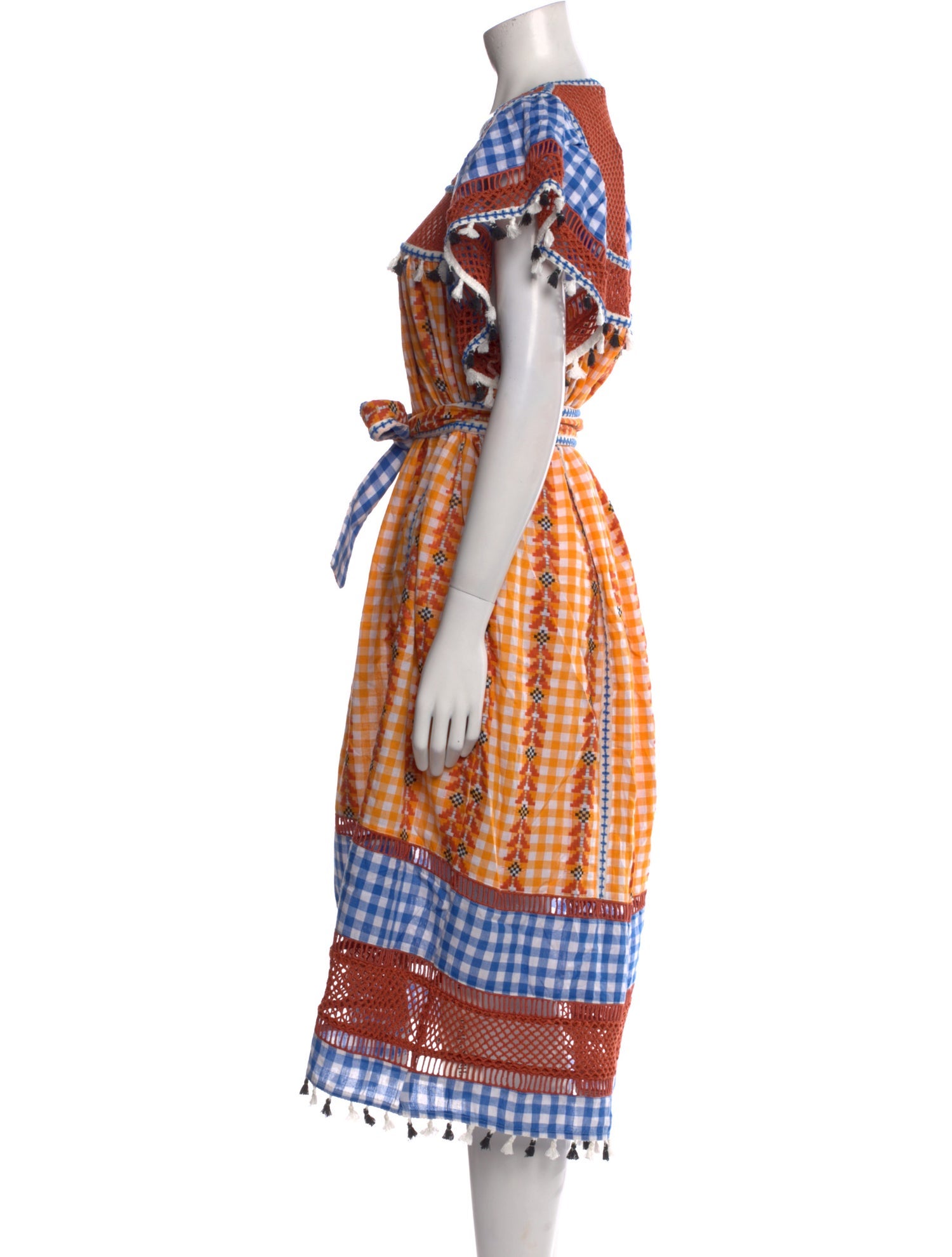 Dodo Bar Or Plaid Print Midi Length Dress w/ Tags