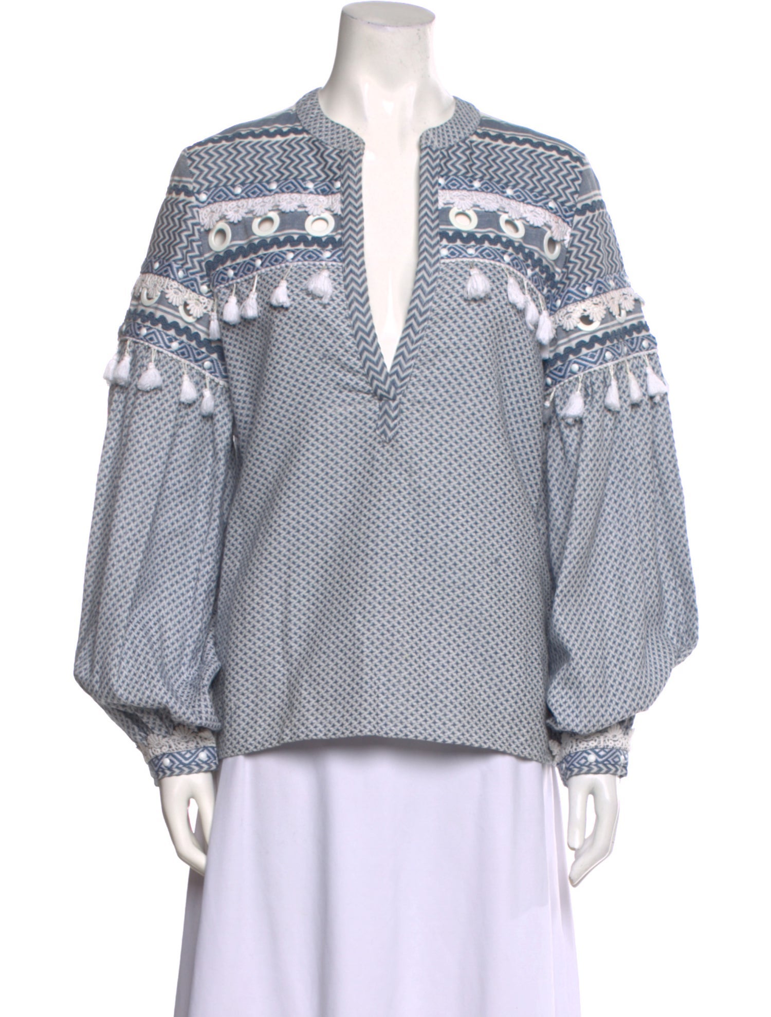 Dodo Bar Or Printed V-Neck Blouse