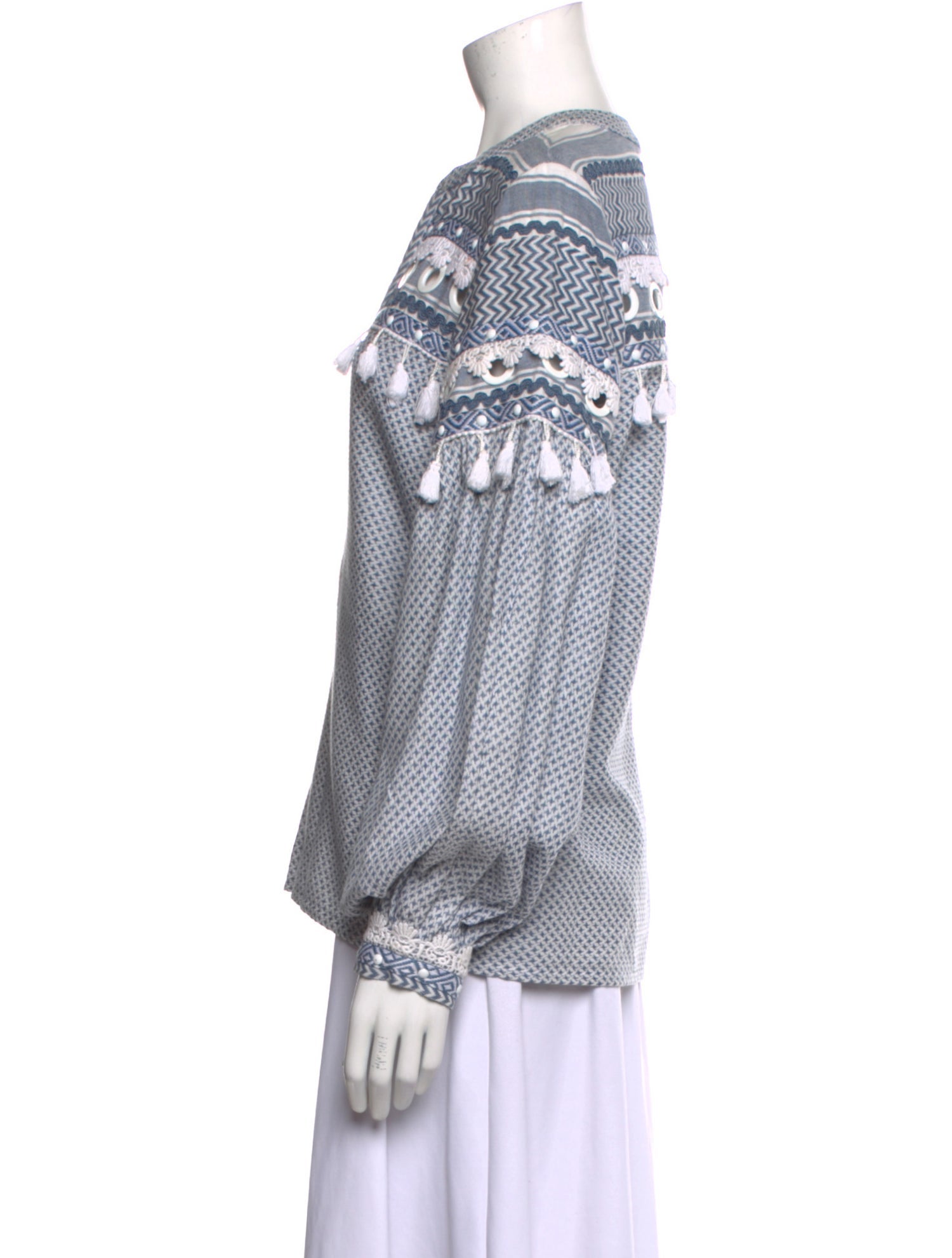 Dodo Bar Or Printed V-Neck Blouse