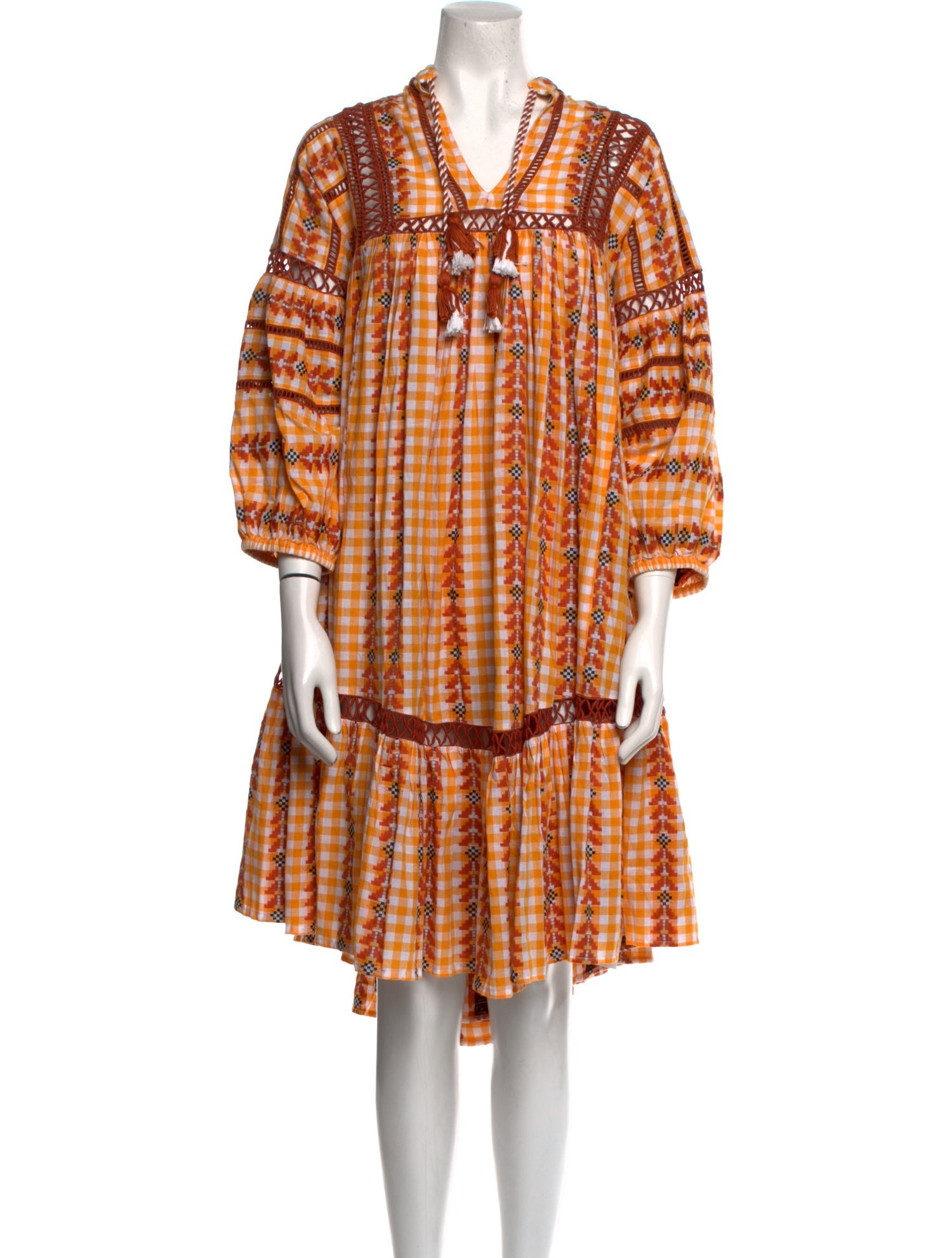Dodo Bar Or Plaid Print Midi Length Dress w/ Tags