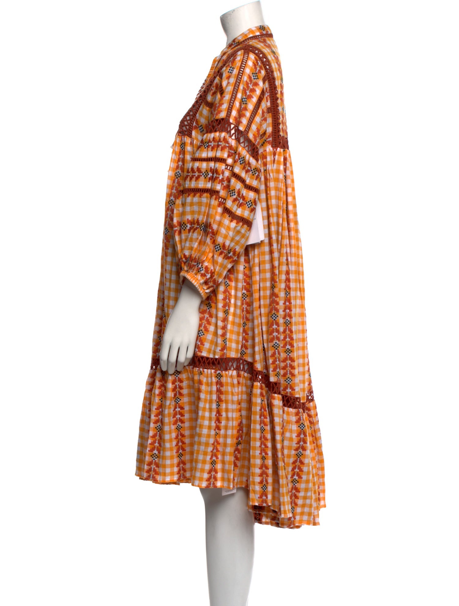 Dodo Bar Or Plaid Print Midi Length Dress w/ Tags